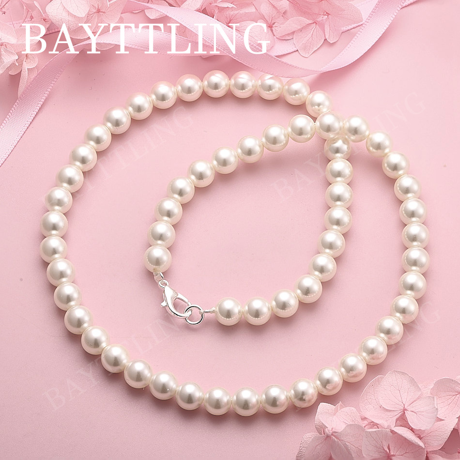 Pearl Trim Chain - สร้อยคอไข่มุกเงินแท้ 925 ดีไซน์หรูหรา สำหรับผู้หญิง เครื่องประดับแฟชั่นสำหรับงานแต่งงานและงานปาร์ตี้