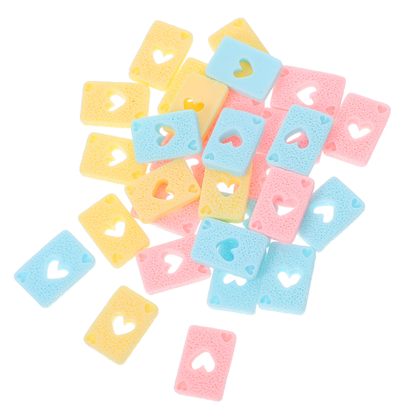 Embellishments For Scrapbooking - 30 ชิ้น จี้ไพ่โป๊กเกอร์เรซิ่น สีลูกกวาด อุปกรณ์ตกแต่งเคสโทรศัพท์ DIY