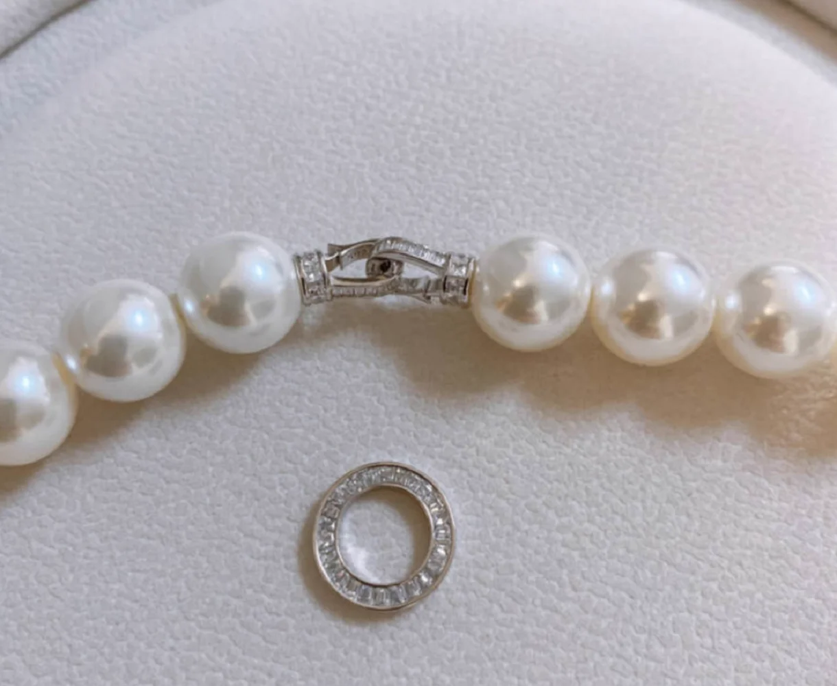 สร้อยคอมุกอะโกย่าธรรมชาติทรงกล - Pearl Trim Chain บทวิจารณ์และราคา