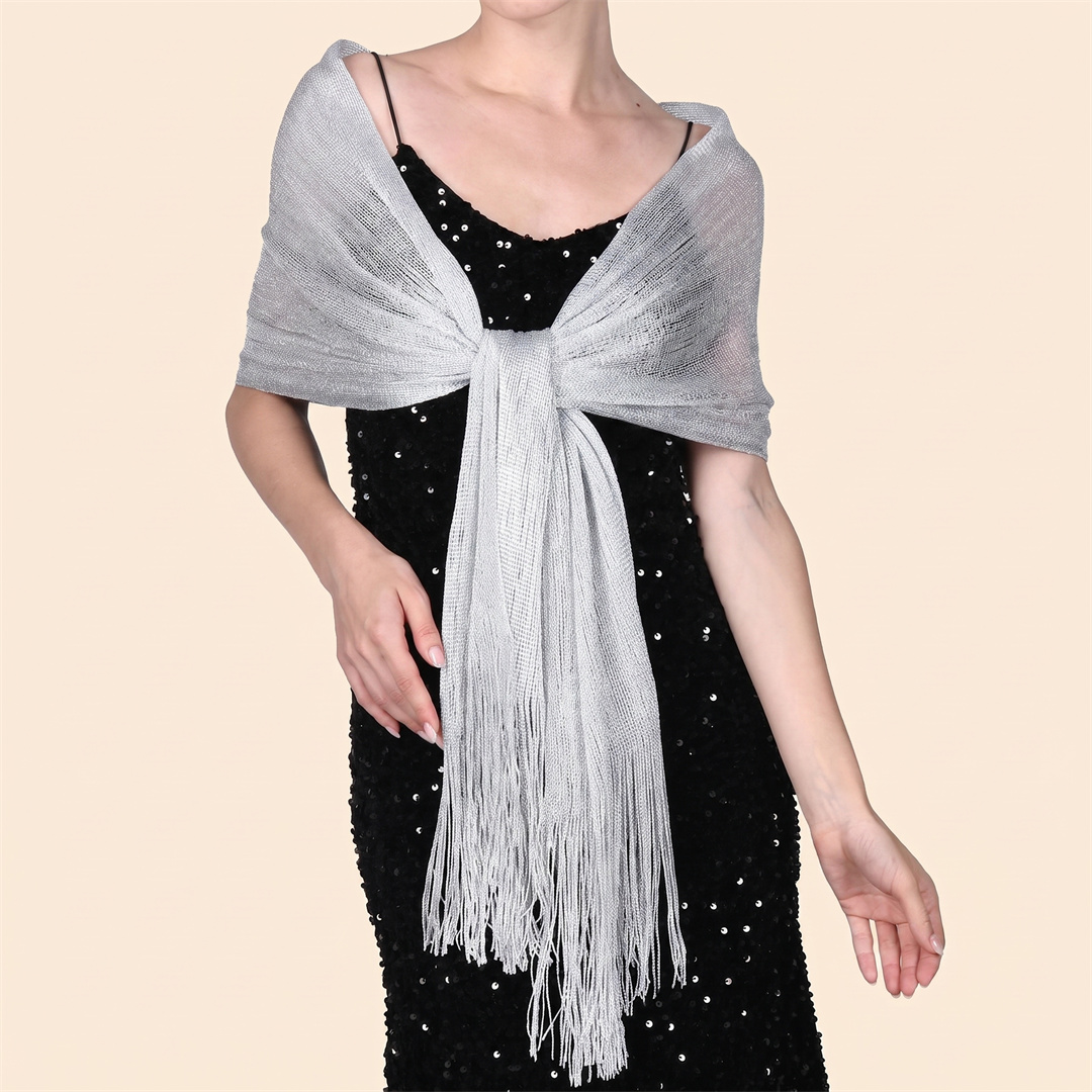 ผ้าคลุมไหล่กันแดดแฟชั่นสีทองเง - Tassel Fringe Trim บทวิจารณ์และราคา